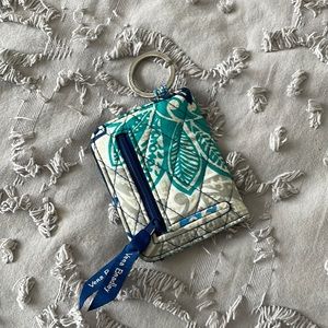 Vera Bradley Card Pouch, Blue and Green